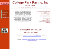 Tablet Screenshot of collegeparkpaving.com